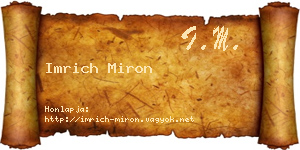Imrich Miron névjegykártya